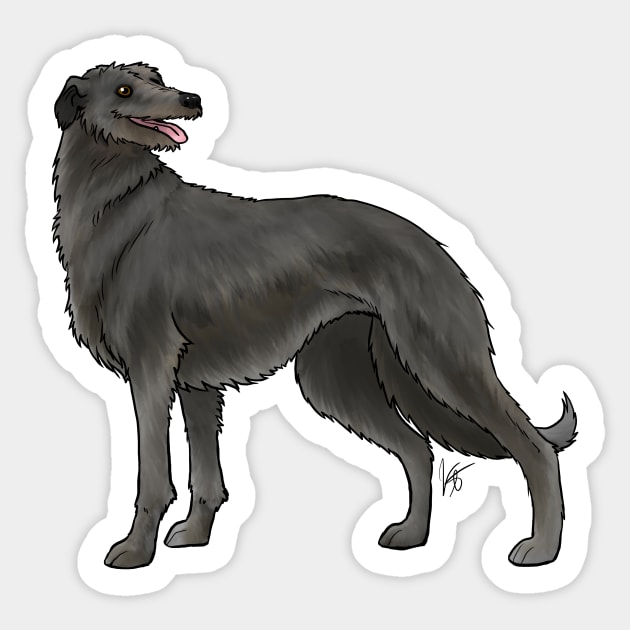 Dog - Scottish Deerhound - Black Sticker by Jen's Dogs Custom Gifts and Designs